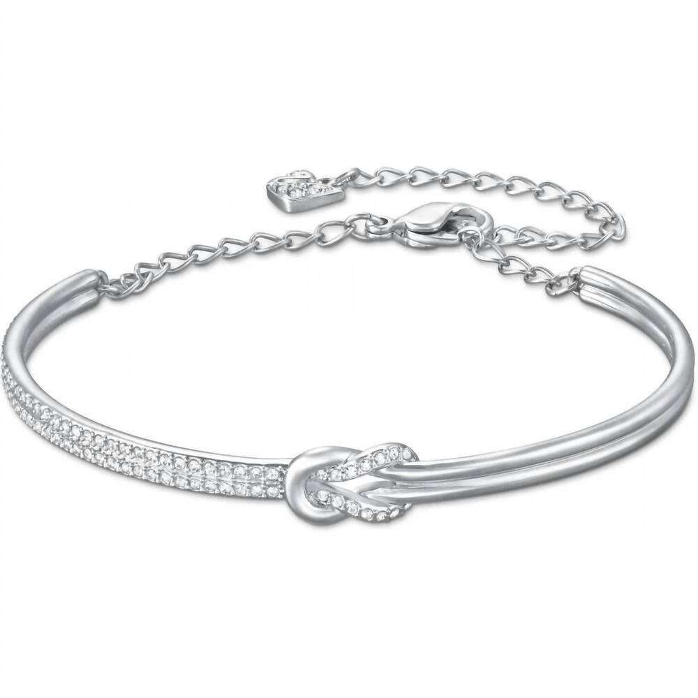 NEW SWAROVSKI women's crystal bangle bracelet in black / silver